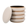 Ronde opbergpoef van hout en stof boho chic Damasco Line Korting