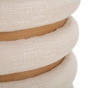 Ronde opbergpoef van hout en stof boho chic Damasco Line Catalogus