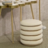 Ronde opbergpoef van hout en stof boho chic Damasco Line Verkoop