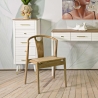 Set van 2 houten keukenstoelen met gevlochten rotan rugleuning Japan Verkoop
