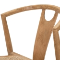 Set van 2 houten keukenstoelen met gevlochten rotan rugleuning Japan Keuze
