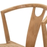 Set van 2 houten keukenstoelen met gevlochten rotan rugleuning Japan Keuze
