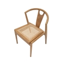 Set van 2 houten keukenstoelen met gevlochten rotan rugleuning Japan Korting