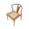 Set van 2 houten keukenstoelen met gevlochten rotan rugleuning Japan Korting