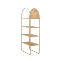 Metalen en rotan wandboekenkast met 4 planken Panama Round Korting