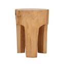 Ambachtelijke teak houten kruk in etnische stijl Stold Aanbod