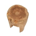 Ambachtelijke teak houten kruk in etnische stijl Stold Korting