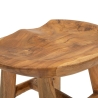 Teakhouten kruk met natuurlijk etnisch design Sel Slim Model