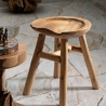 Teakhouten kruk met natuurlijk etnisch design Sel Slim Verkoop