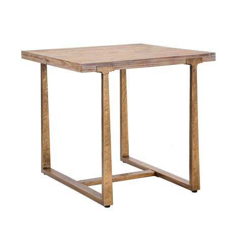 Industriële vierkante tafel 80x80 cm van hout en metaal Ankara Aanbieding