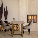 Industriële vierkante tafel 80x80 cm van hout en metaal Ankara Verkoop