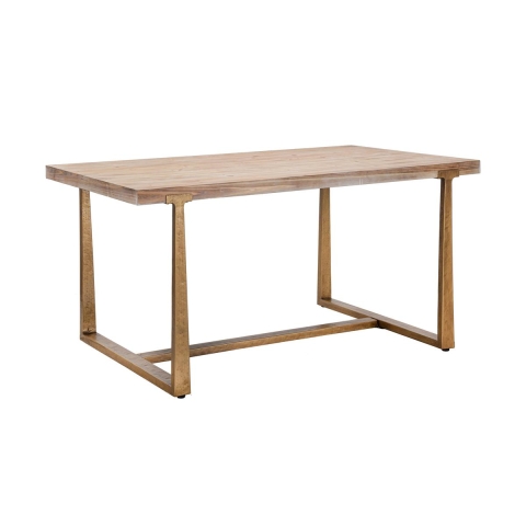 Moderne rechthoekige eettafel van metaal en hout 90x150cm Ankara Aanbieding