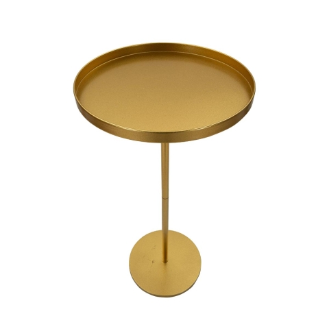 Table haute ronde en métal doré 51x100 cm Doha Promotion