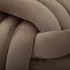 Pouf design tressé rembourré en velours style moderne Softy 
