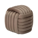 Pouf design tressé rembourré en velours style moderne Softy 