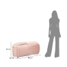 Banc pouf design moderne entrelacé en velours 90x45x45 cm Softy 