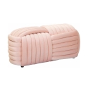 Banc pouf design moderne entrelacé en velours 90x45x45 cm Softy 