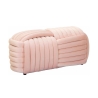Banc pouf design moderne entrelacé en velours 90x45x45 cm Softy 