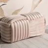 Banc pouf design moderne entrelacé en velours 90x45x45 cm Softy Remises