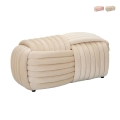 Banc pouf design moderne entrelacé en velours 90x45x45 cm Softy Promotion