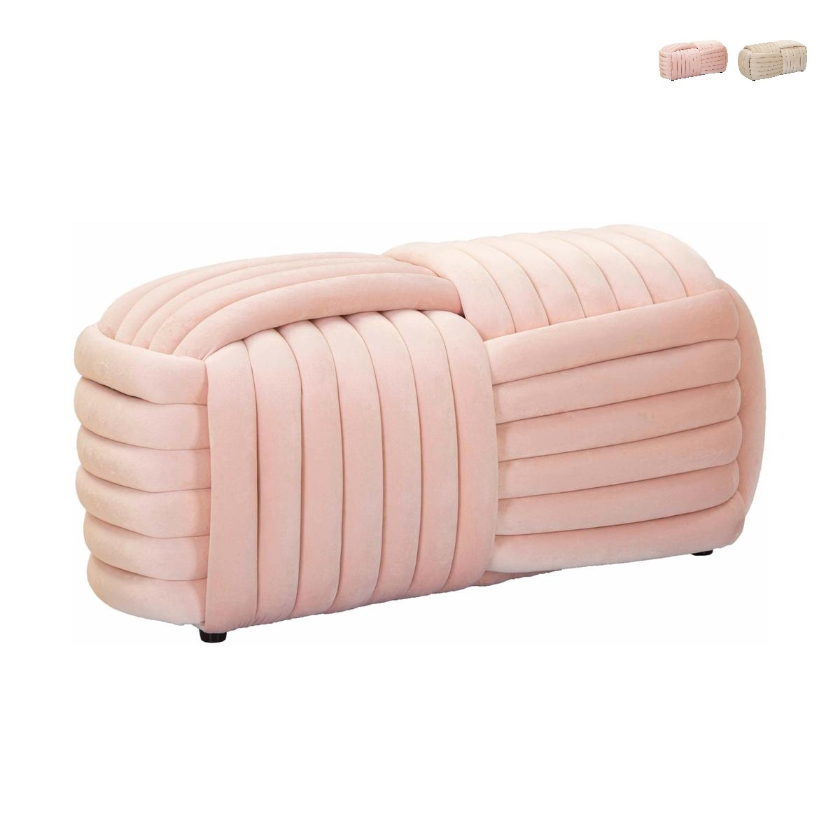 Banc pouf design moderne entrelacé en velours 90x45x45 cm Softy Offre Banc pouf design moderne entrelacé en velours 90x45x45 cm Softy Offre