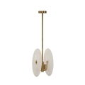 Goudkleurige metalen hanglamp met decoratieve glazen kappen Glass Aanbieding