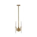 Goudkleurige metalen hanglamp met decoratieve glazen kappen Glass Aanbod