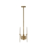 Goudkleurige metalen hanglamp met decoratieve glazen kappen Glass Aanbod
