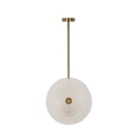 Goudkleurige metalen hanglamp met decoratieve glazen kappen Glass Korting