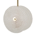 Goudkleurige metalen hanglamp met decoratieve glazen kappen Glass Kortingen