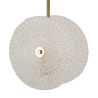 Goudkleurige metalen hanglamp met decoratieve glazen kappen Glass Kortingen