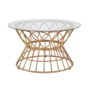Table basse ronde en rotin et verre 75x44,5 cm Panama Circlce Promotion