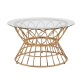 Table basse ronde en rotin et verre 75x44,5 cm Panama Circlce Promotion