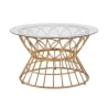 Ronde salontafel van riet en glas 75x44,5cm Panama Circle Aanbieding