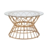 Table basse ronde en rotin et verre 75x44,5 cm Panama Circlce Promotion