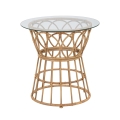 Ronde rattan bijzettafel met glazen blad 50x50cm Panama Circle Aanbieding