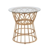 Table basse ronde en rotin avec plateau en verre 50x50cm Panama Circle Promotion