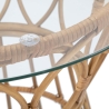 Ronde rattan bijzettafel met glazen blad 50x50cm Panama Circle Korting