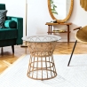 Table basse ronde en rotin avec plateau en verre 50x50cm Panama Circle Vente
