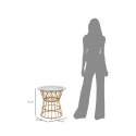 Ronde rattan bijzettafel met glazen blad 50x50cm Panama Circle Voorraad