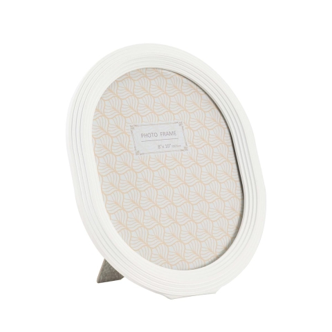 Cadre photo ovale en résine blanche 20x25 cm Ovally Promotion