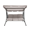 Balancelle de jardin 3 places avec toit pare-soleil 230x120x165 cm gris Deluxe Vente