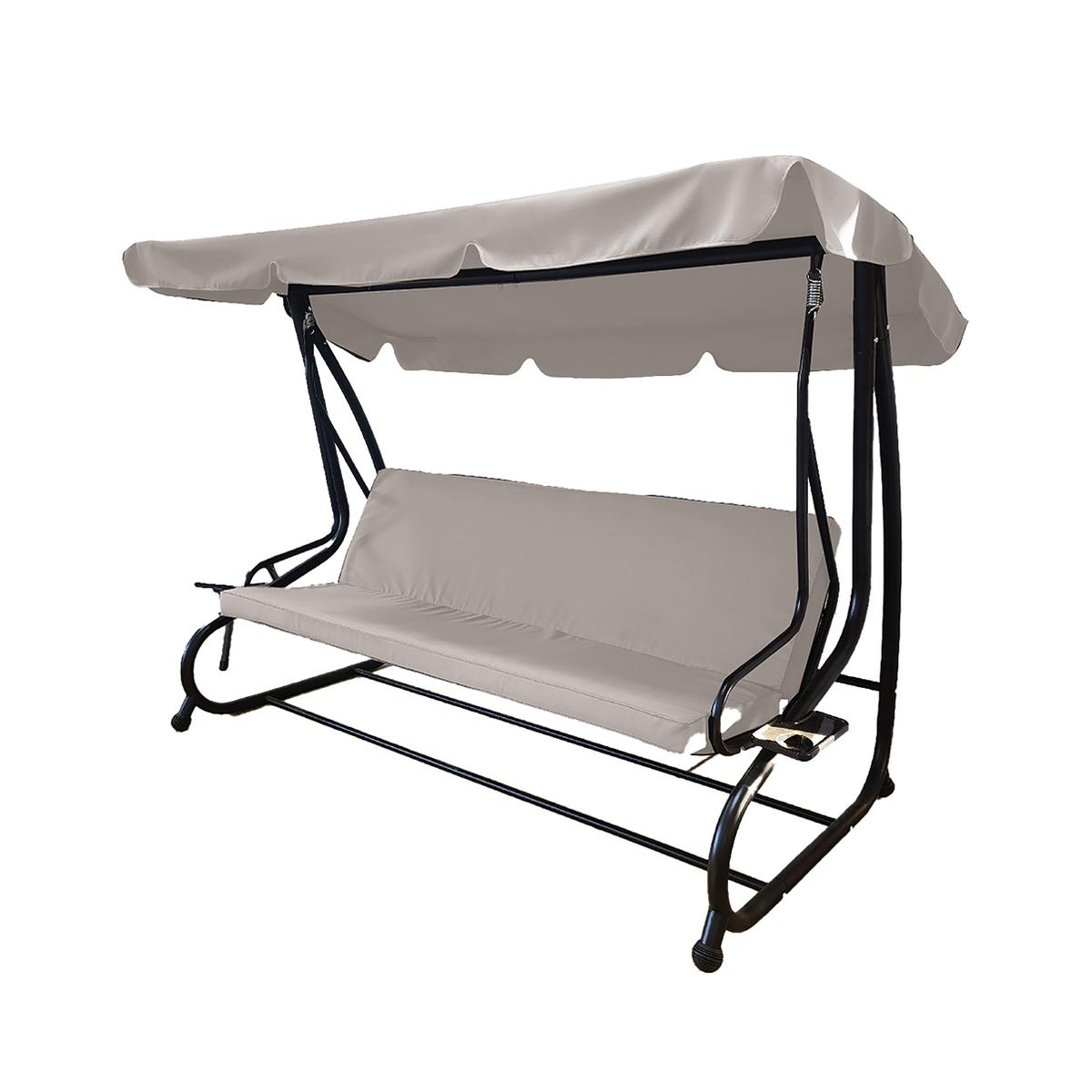 Balancelle de jardin 3 places avec toit pare-soleil 230x120x165 cm gris Deluxe Promotion Balancelle de jardin 3 places avec toit pare-soleil 230x120x165 cm gris Deluxe Promotion