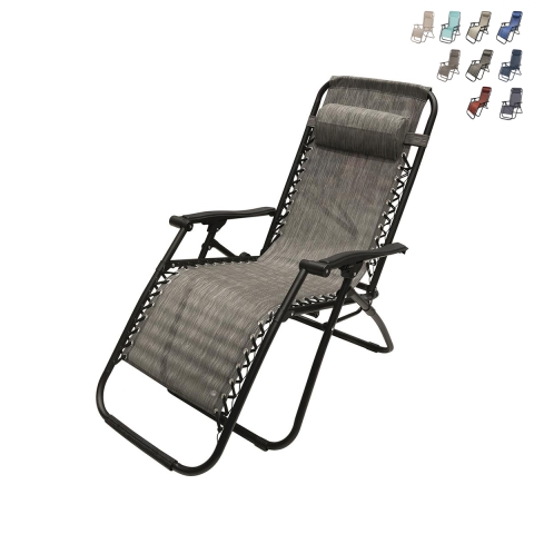 Chaise longue de plage et jardin Rio, inclinable et pliable Promotion