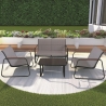 Ensemble de jardin 4 places en acier avec table à verre Saint Martin Offre