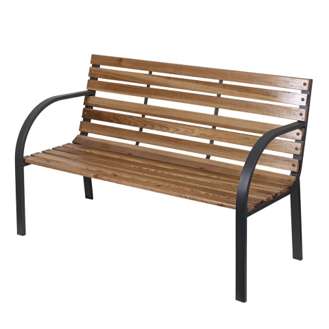 Banc en bois d'épicéa et acier 120x58x83 cm Kovek Promotion