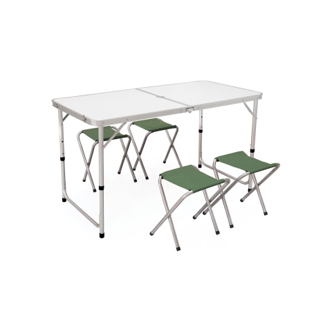 Ensemble table valise et 4 tabourets pliants de camping Pic-Quick Promotion