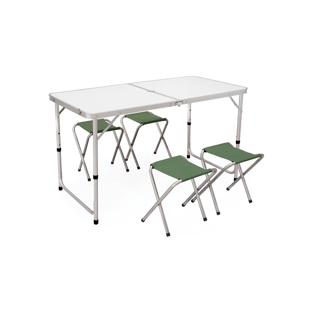 Ensemble table valise et 4 tabourets pliants de camping Pic-Quick Promotion Ensemble table valise et 4 tabourets pliants de camping Pic-Quick Promotion