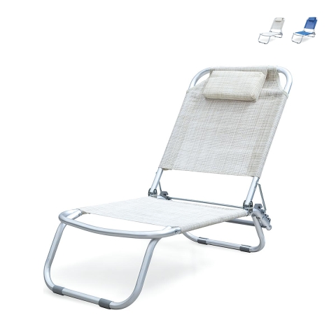 Chaise de plage pliable avec coussin en aluminium Grecia Promotion