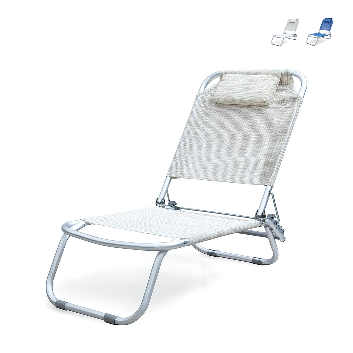Chaise de plage pliable avec coussin en aluminium Grecia Promotion Chaise de plage pliable avec coussin en aluminium Grecia Promotion